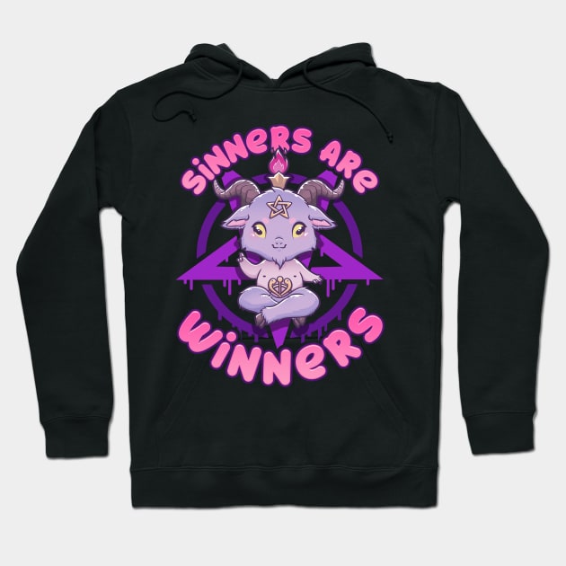 Sinners are Winners - Creepy Cute Baphomet T-Shirt Hoodie by biNutz